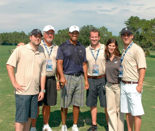 Dave Sanders on the far left, with staff. And Tiger Woods. 