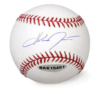 A baseball autographed by Austin Jackson, the Yankees top position player prospect. Future Yankee great, or will he play in Toronto?