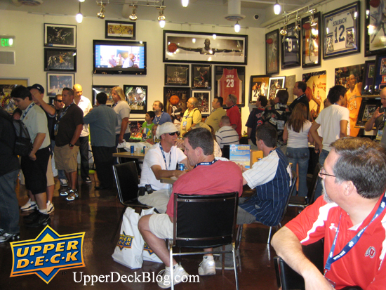 Upper Deck Diamond Club members take in all the amazing items available at the Upper Deck Retail Store in Huntington Beach, CA.