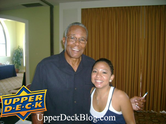 Rod Carew poses with Crystal DeJesus, Upper Deck’s Diamond Program Supervisor during the Sunday brunch.