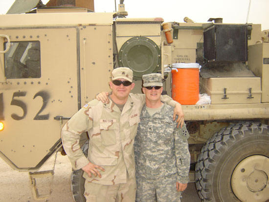 Josh with a compatriot in Iraq.