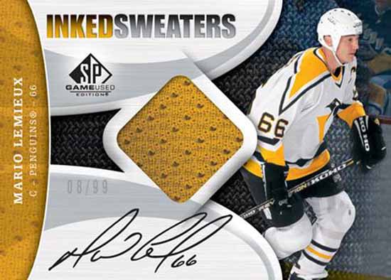 SPGU Inked Sweaters Lemieux 1 2009-10 SP Game-Used 'Inked Sweaters' Mario Lemieux Insert Card
