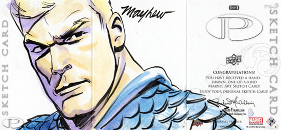 2012-Upper-Deck-Marvel-Premier-Multi-Panel-Sketch-Cards-Mike-Mayhew-Captain-America-Outside