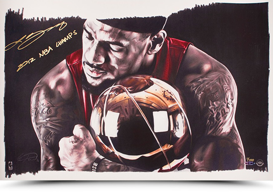 LeBron-James-Miami-Heat-Gift-Guide-Dad-Grad-Holiday-Autograph-Inscribed-Art-Print-2012-Champs-NBA