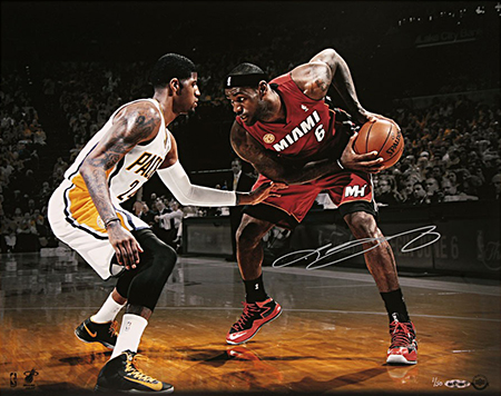 LeBron-James-Miami-Heat-Gift-Guide-Dad-Grad-Holiday-Best-Playoff-Match-Up-Paul-George-Vs-Autograph-Photo