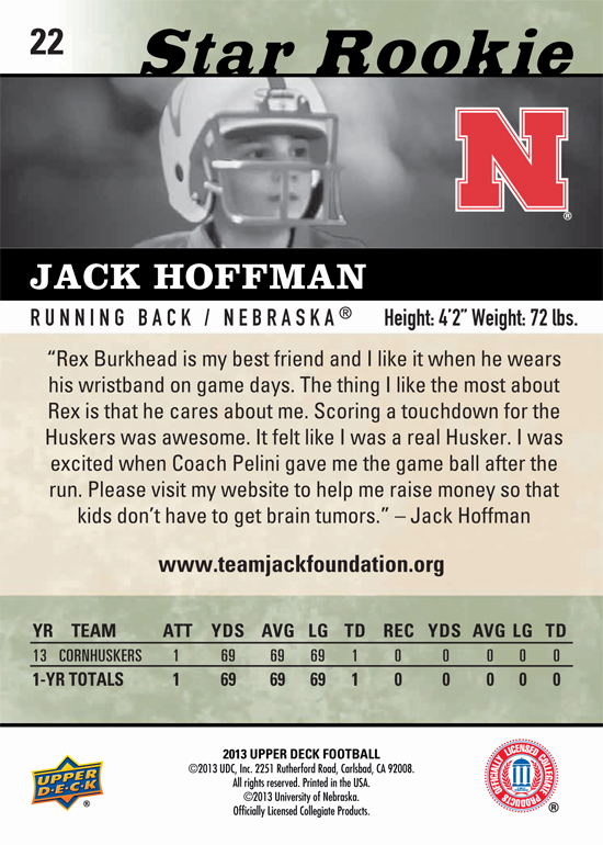 2013-Upper-Deck-Football-Jack-Hoffman-Star-Rookie-Back