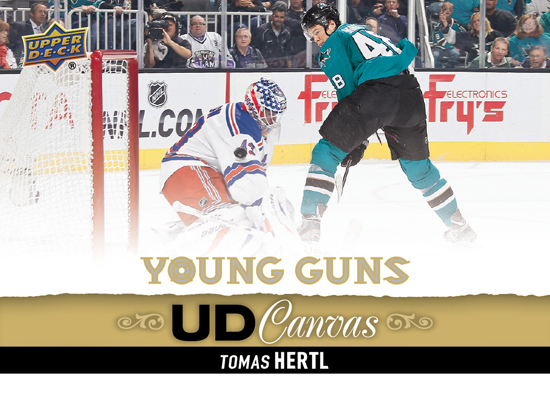 2013-14-NHL-Upper-Deck-Series-One-Double-Rookie-Class-Tomas-Hertl-Young-Guns-Canvas-4-Goal-Game-Rangers