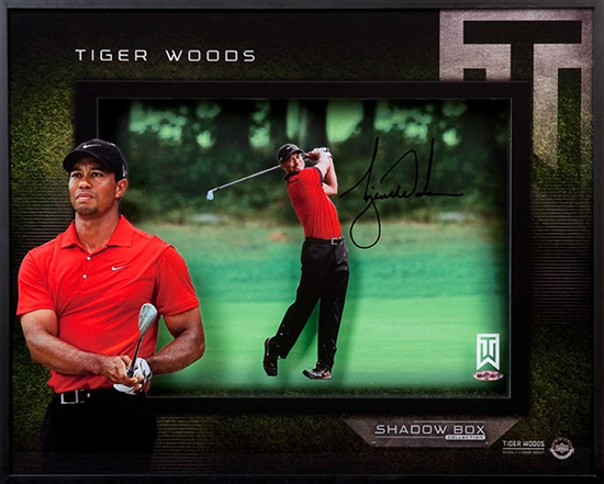 Upper-Deck-Authenticated-Memorabilia-Autographed-Shadow-Box-Tiger-Woods-Front
