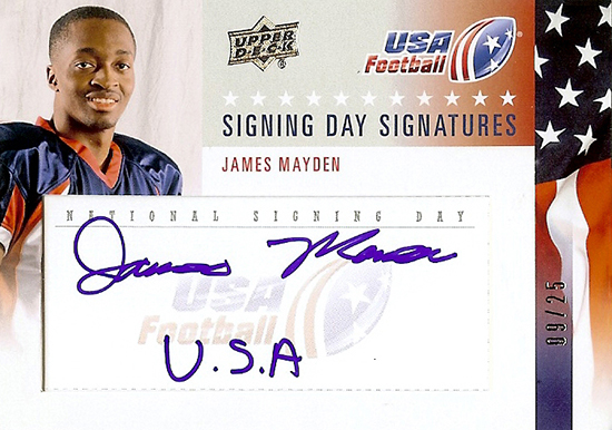 2014-Upper-Deck-USA-Football-Signing-Day-Signatures-James-Mayden