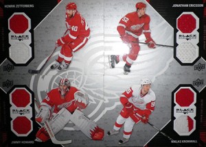 Black-Diamond-Hockey-NHL-Jersey-Puzzle-Cards-Team-Detroit-Red-Wings