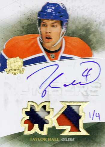 Connor-McDavid-2010-11-Upper-Deck-The-Cup-Autograph-Patch-Taylor-Hall-Edmonton-Oilers