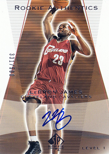 sp authentic best autograph lebron james cleveland cavaliers rookie autograph card