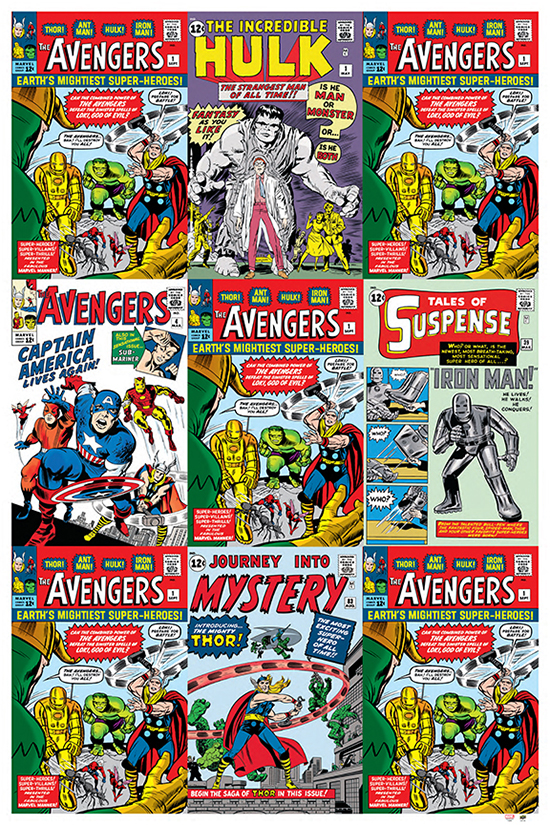 marvel avengers upper deck gallery origins premium poster