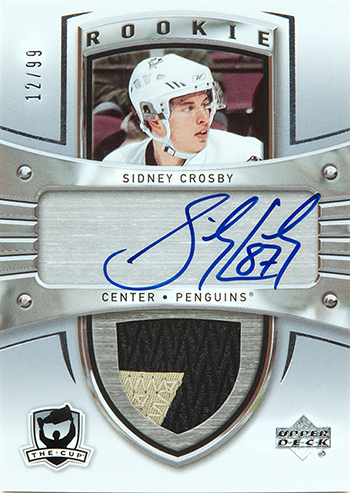 2005-06 nhl the cup upper deck autograph rookie patch card sidney crosby