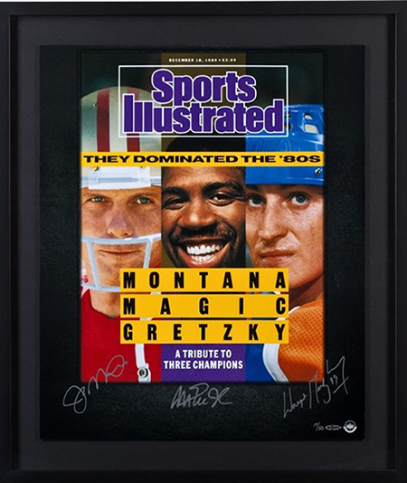 joe montana magic johnson wayne gretzky autographed si cover