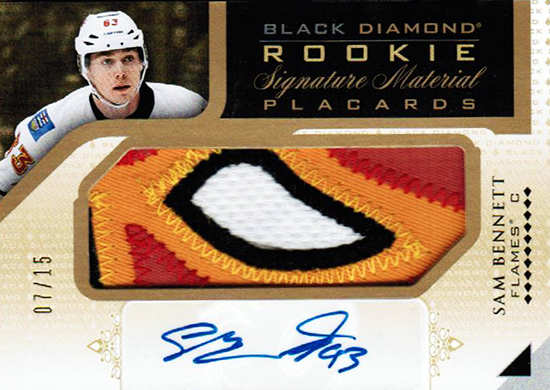 2015-16-Upper-Deck-NHL-Black-Diamond-Top-Best-Rookie-Card-Sam-Bennett-Autograph-Patch