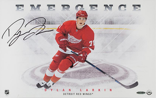 dylan-larkin-autographed-emergence-photo-upper-deck-authenticated-detroit-redwings