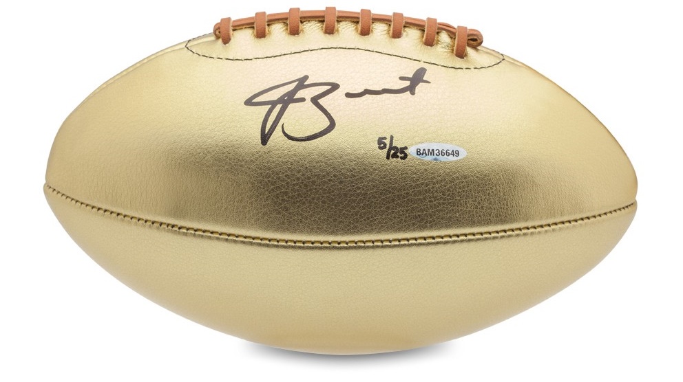 Autographed Jameis Winston Gold Leatherhead football