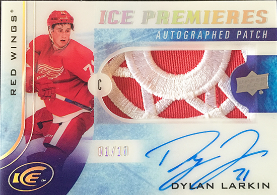dylan-larkin-upper-deck-detroit-red-wings-autographed-signed-authentic-rookie-card-ice