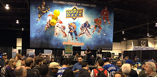 2015-16-NHL-Upper-Deck-Fleer-Showcase-Spring-Expo-Booth-Busy-Wrapper-Redemption-Program-Show