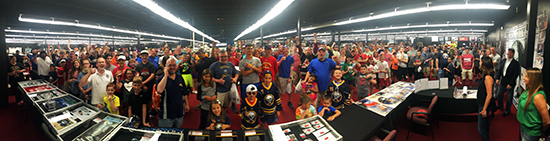 Upper-Deck-Dave-Adams-Williamsville-HUGE-crowd-fans-collectors