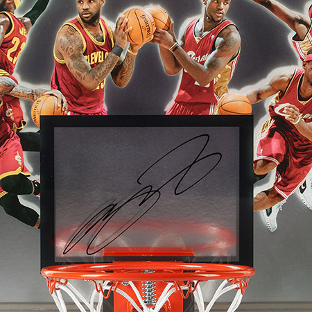 lebron-james-autographed-deja-vu-acrylic-backboard-cleveland-authentic-signature-fans-enlarge