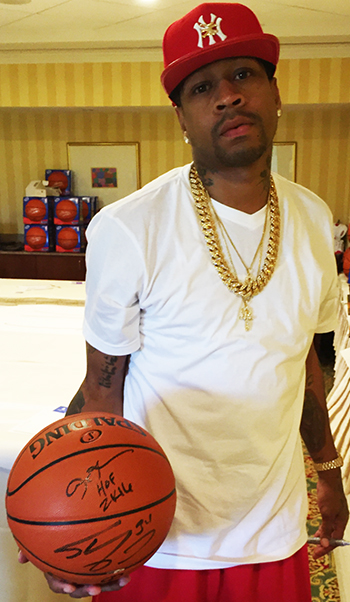 uda-allen-iverson-signing-session-dual-autographed-basketball-shaquille-oneal