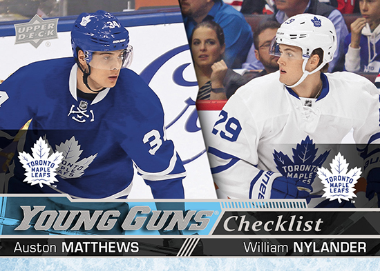 2016-17-nhl-upper-deck-series-one-young-guns-rookie-card-auston-matthews-william-nylander-checklist