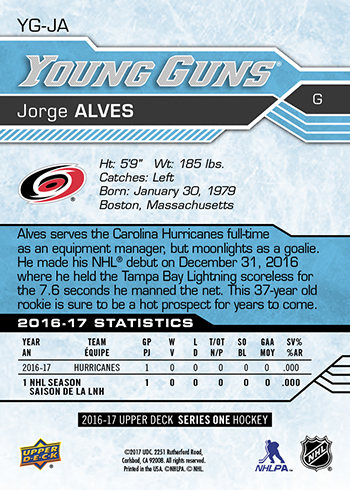 2016-17-NHL-Upper-Deck-Young-Guns-Jorge-Alves-Rookie-Card