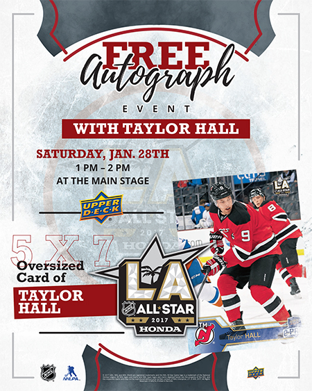 2017-Upper-Deck-NHL-All-Star-Los-Angeles-Autograph-Signing-Fan-Fair-New-Jersey-Devils-Taylor-Hall
