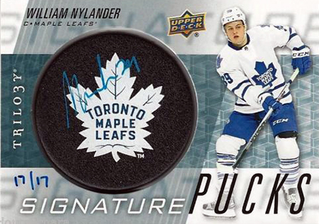 2016-17-NHL-Upper-Deck-Rookie-William-Nylander-Toronto-Trilogy-Autograph-Maple-Leaf-Puck