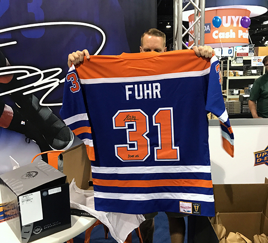 Upper-Deck-Authenticated-Monumental-Volume-1-Multi-Sport-National-Sports-Collectors-Convention-Grant-Fuhr-Autographed-Jersey