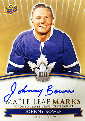 2017-Upper-Deck-Toronto-Maple-Leafs-Centennial-Set-Autograph-Marks-Johnny-Bower