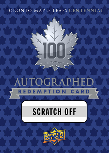 2017-Upper-Deck-Toronto-Maple-Leafs-Centennial-Set-Autograph-Redemption-Card-Retail