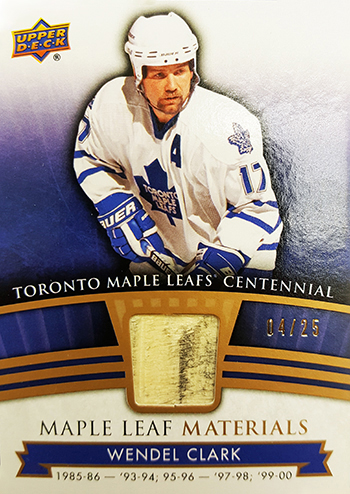 2017-Upper-Deck-Toronto-Maple-Leafs-Centennial-Set-Materials-Wendel-Clark