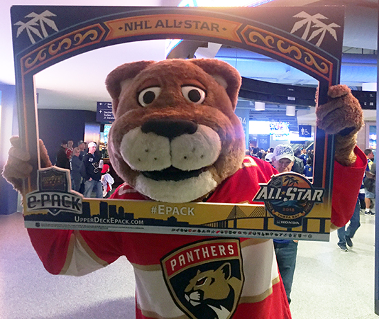 2018-NHL-All-Star-Upper-Deck-Fan-Photo-Opp-Florida-Panthers-Mascot