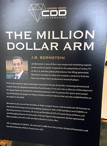 2018-Upper-Deck-Certified-Diamond-Dealer-Conference-Keynote-JB-Bernstein-Million-Dollar-Arm-Bio