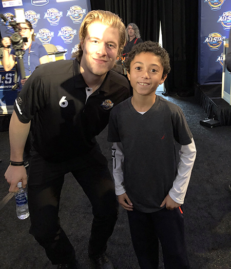 2018-upper-deck-nhl-all-star-media-day-kid-correspondent-interview-reporter-brock-boeser-jaxson-shandler