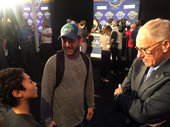 2018-upper-deck-nhl-all-star-media-day-kid-correspondent-interview-reporter-mike-doc-emrick-jaxson-shandler