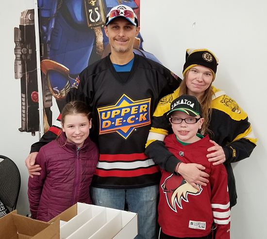 upper-deck-nhl-national-hockey-card-day-fathers-sons-canadian-dad-out-of-the-box-olivia-steph-amy-rocky