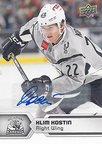 2017-18-Upper-Deck-AHL-Hockey-Trading-Cards-XRC-Autograph-Klim-Kostin-San-Antonio-Rampage