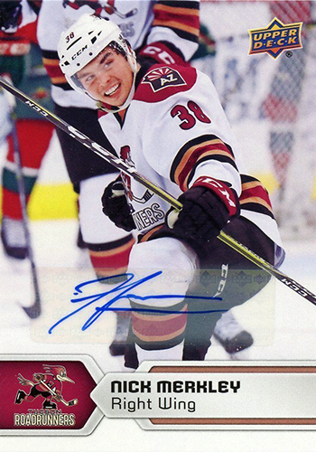 2017-18-Upper-Deck-AHL-Hockey-Trading-Cards-XRC-Autograph-Nick-Merkley-Tucson-Roadrunners