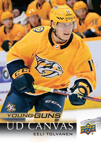 2018-19-upper-deck-nhl-hockey-rookie-card-eeli-tolvanen-young-guns-canvas-carryover