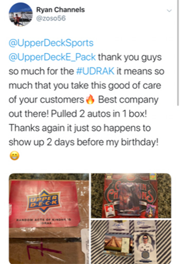 upper deck random acts kindness udrak package