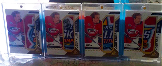 sp game used patch supreme noah hanifin puzzle completed