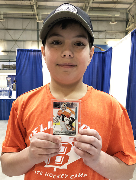 upper deck kids carter hart rookie card