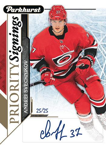 2019 upper deck parkhurst priority signings andrei svechnikov