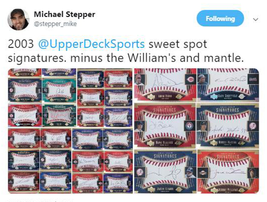 michael stepper sweet spot baseball collection wow
