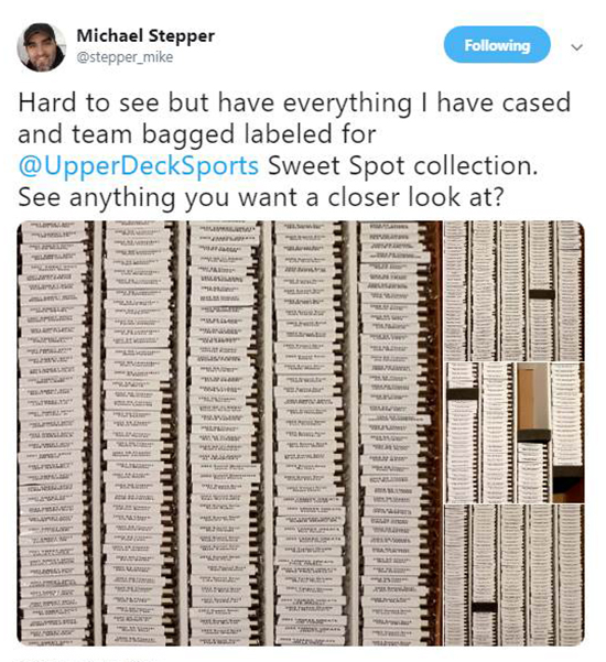 michael stepper organized baseball cards labeled category