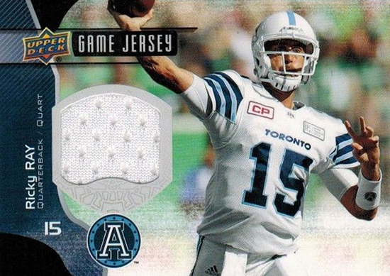 ricky ray frito upper deck cfl jersey card